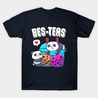 Bes-Teas Cute Kawaii Bubble Tea Panda Besties T-Shirt